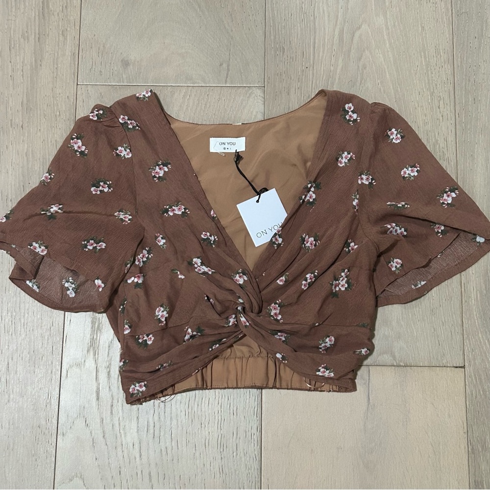 Boho floral wrap top